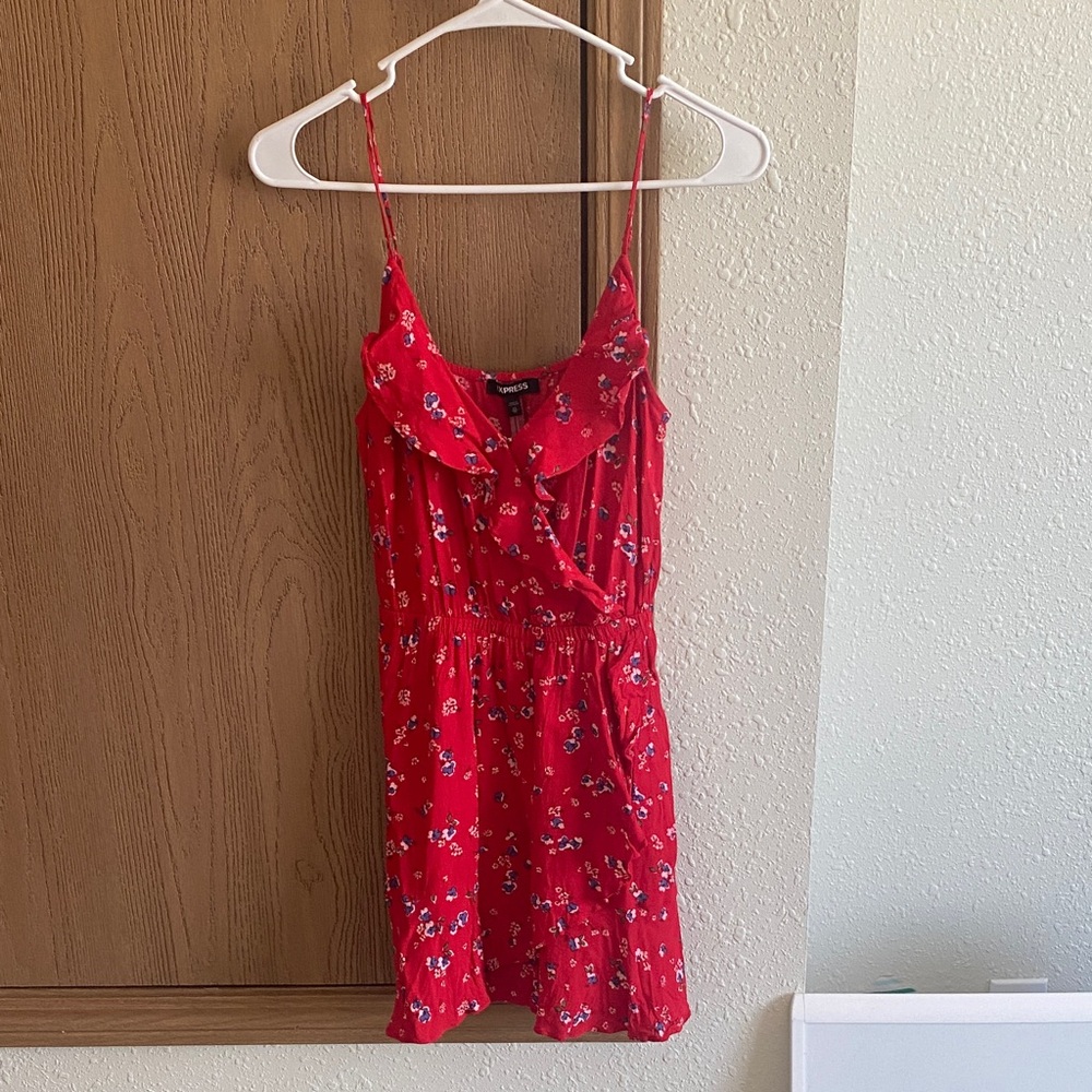 Express Red Floral Mini Dress